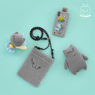 CROSS猫星侠 TEXTURED 毛绒可调节斜挎手机包小包 周柏豪 CATXMAN