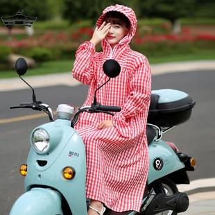 新款 全身防紫外线披肩骑车摩托车遮 电动车防晒衣女夏季 连帽长款