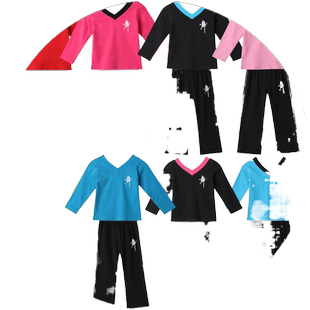 舞蹈练功服冬天长袖套装秋跳舞衣服女童中国舞男童练功服拉丁