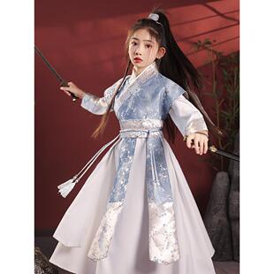 儿童花木兰服装女童汉服女侠武侠风古装飞鱼服霸气cos演出服侠客