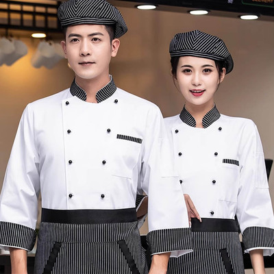 厨师制服工作服男长袖面