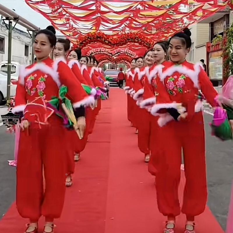 曲沟辣妈2024新款女秧歌服舞蹈服打鼓服扇子舞迎亲队喜庆演出服