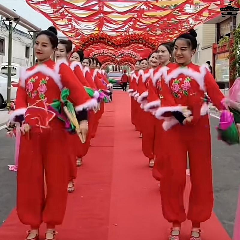 曲沟辣妈2024新款女秧歌服舞蹈服打鼓服扇子舞迎亲队喜庆演出服