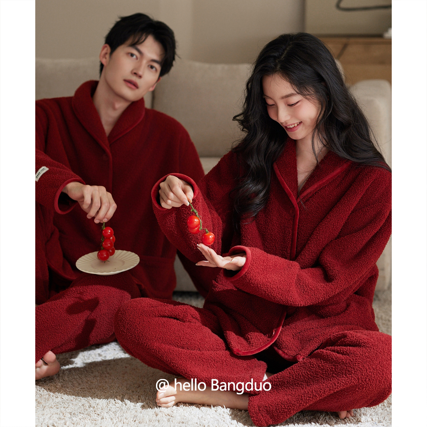 情侣睡衣女冬季珊瑚绒加厚
