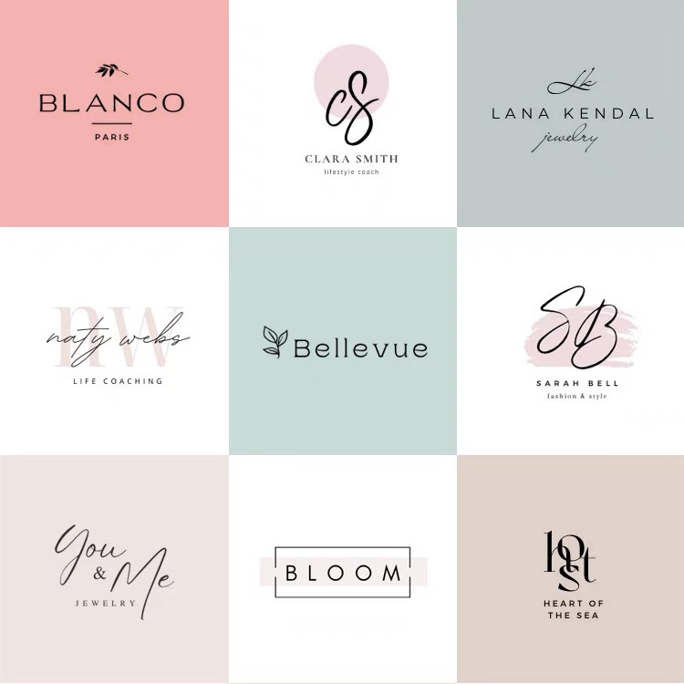 字母logo设计商标简约高级婚礼摄影头像水印花店服装字体美业定制