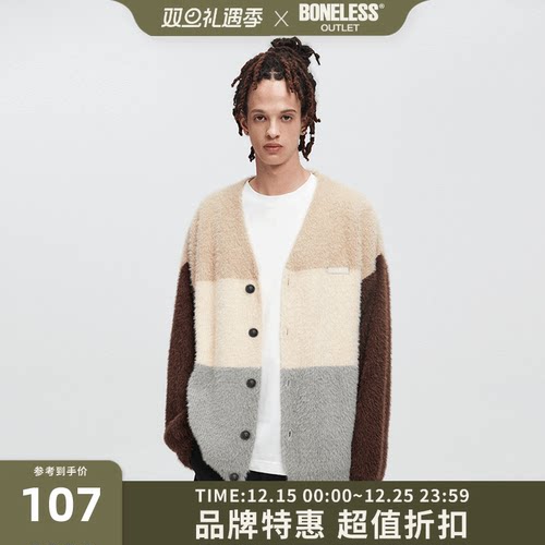 仿貂毛针织衫情侣潮牌外套