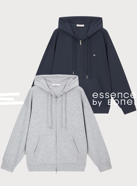 铁标LOGO连帽卫衣外套cleanfit拉链开衫支线Essence by BONELESS