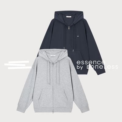 铁标LOGO连帽卫衣外套cleanfit拉链开衫支线Essence by BONELESS