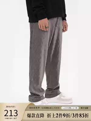 BONELESS 2020AW water rippling trousers Tide Brand Street straight tube loose pants men's high street Joker