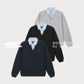 领拼接长袖 polo衫 上衣支线Essence 空气层假两件衬衫 BONELESS