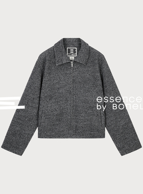 毛圈羊毛特殊肌理翻领夹克街头宽松外套支线Essence by BONELESS