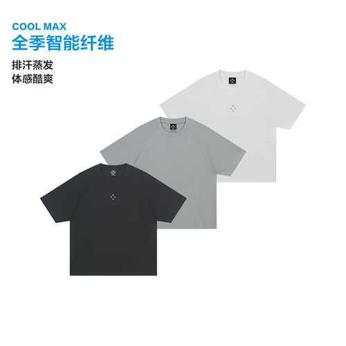 BONELESS吸湿速干COOLMAX结构压胶短袖反光logo印花耐磨抗变形T恤