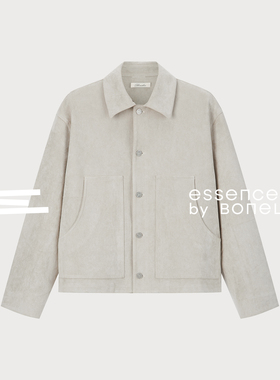 麂皮绒短款夹克复古翻领百搭宽松外套支线Essence by BONELESS