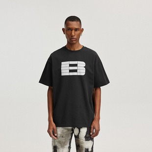 半袖 BONELESS T恤擦绒印花纯棉夏季 高街基础logo短袖 体恤男女 美式