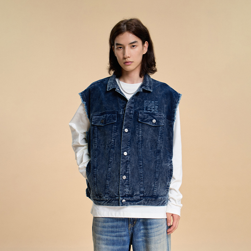 BONELESS灯芯绒牛仔背心