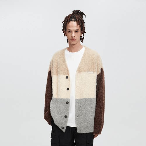 仿貂毛针织衫情侣潮牌外套