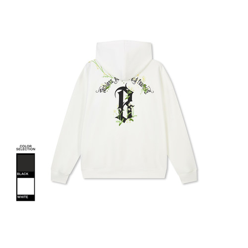 BONELESS基础哥特B小雏菊印绣连帽卫衣秋季新款宽松重磅情侣帽衫