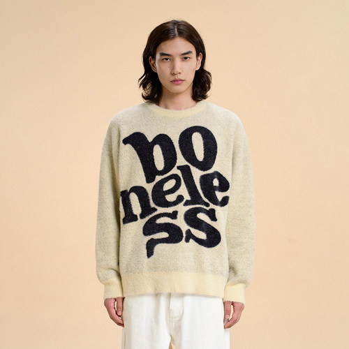 BONELESS超大logo套头针织衫