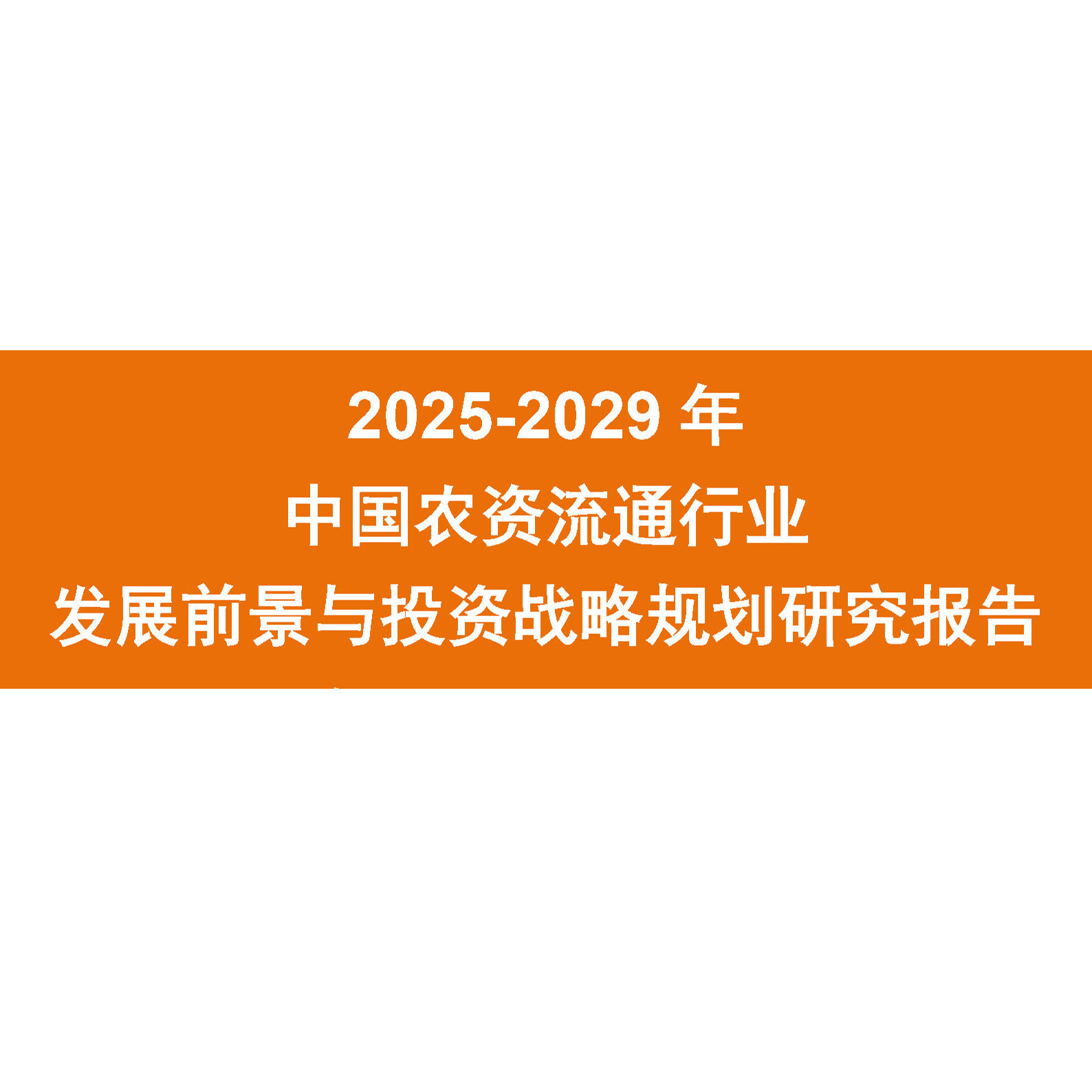 2025-2029年中国农资流通行业发展前景与投资战略规划研究报告