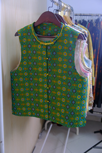 50姆米织金绿四达老宋锦马甲满分桑蚕丝大小码衣长57新中式国风