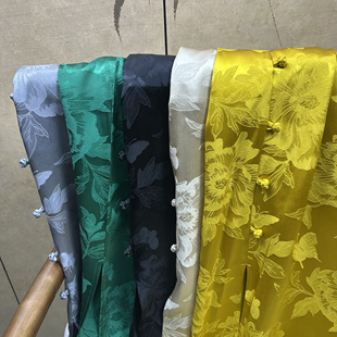 满分桑蚕丝35姆米牡丹提花半身裙葡萄结半裙新中式国风气质显瘦款