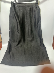 黑色香云纱半身裙两侧开叉平铺腰围66裙长78红龟半裙腰围62裙长87