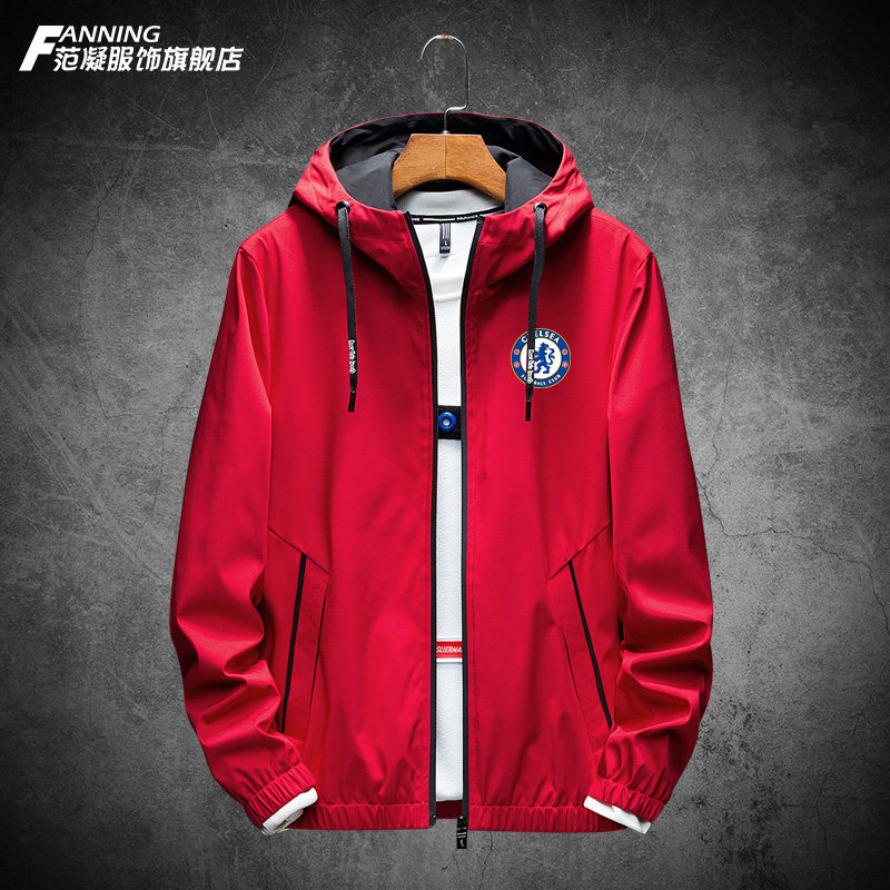 切尔西足球俱乐部运动训练队服男装长袖运动休闲连帽夹克外套潮流