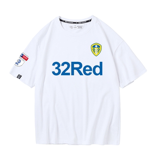 英冠利兹联队服t恤男女足球迷服运动短袖休闲球衣训练服纯棉半袖