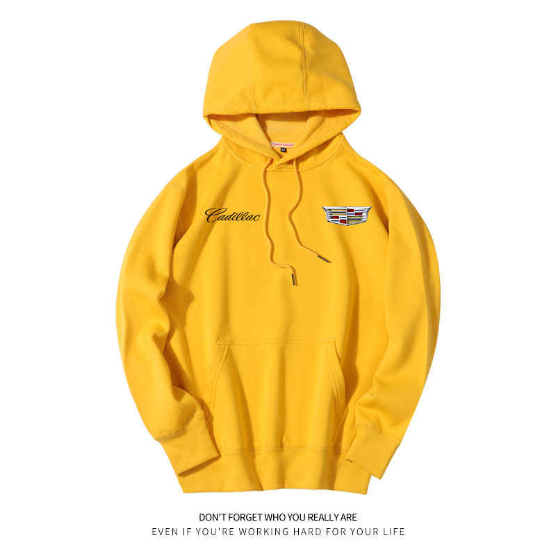 凯迪拉克车标车迷俱乐部会服4s店可定制工作服休闲连帽套头卫衣男