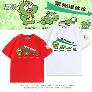 常州退化论2025苏超联赛城市梗文创旅游T恤衫夏季宽松男纯棉短袖