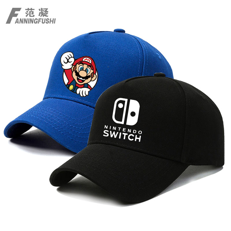 任天堂标志switch主机游戏机周边马里奥户外遮阳男棒球帽鸭舌帽子