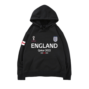 英格兰英国队England球衣2026世界杯加绒宽松卫衣连帽男女秋冬季