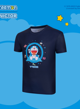 VICTOR/威克多官方 哆啦A梦限定系列 亲子针织运动短袖 T-524DRM