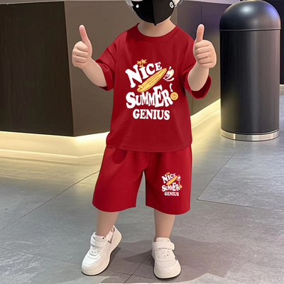 男童休闲运动套纯棉儿童短袖短裤两件套男孩子夏天衣服新款中小童