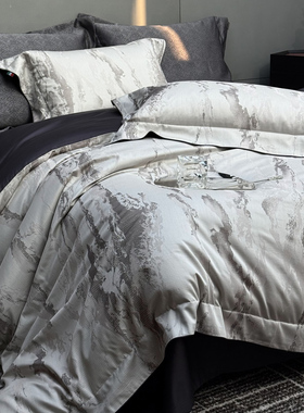 SAINTBI 顶奢定织水墨色织提花四件套GIZA埃及长绒棉床上用品