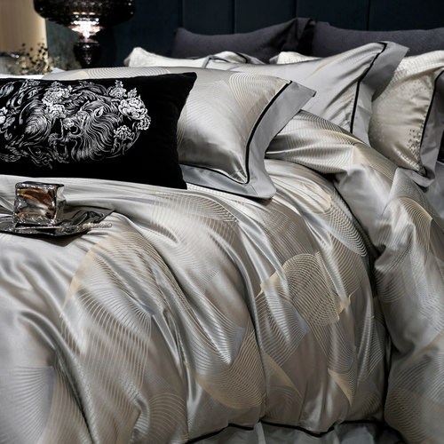 欧式床上用品四件套全棉锦缎提花