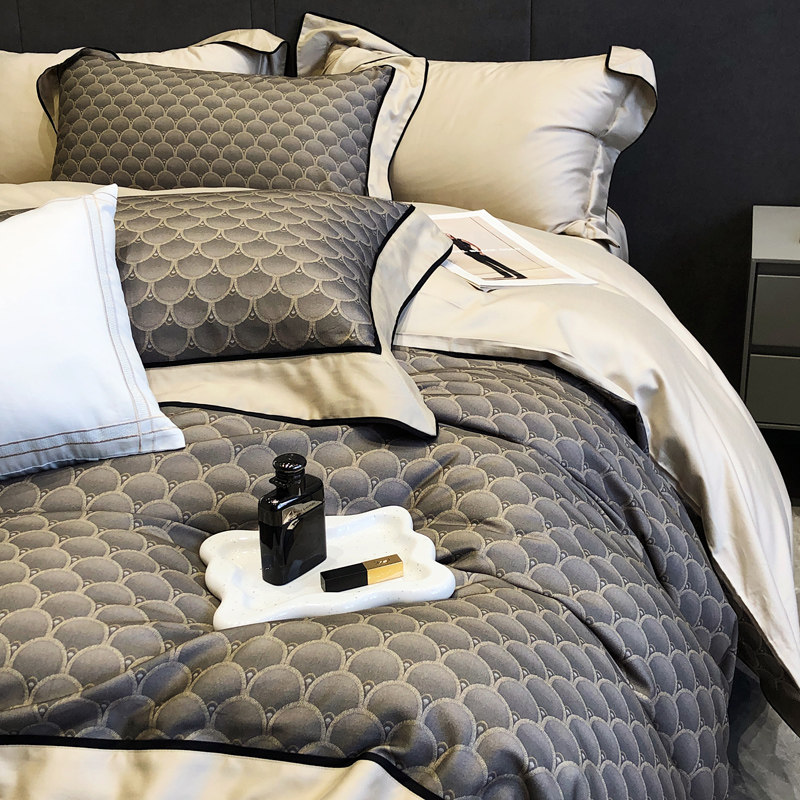 天丝棉磨毛秋冬柔软四件套秋冬数码印花被套加厚高端床上用品