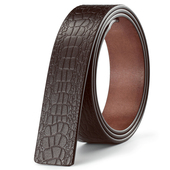 无牙皮带条头层牛皮男真皮不带头无孔腰带身无头滚轴裤 带3.5CM