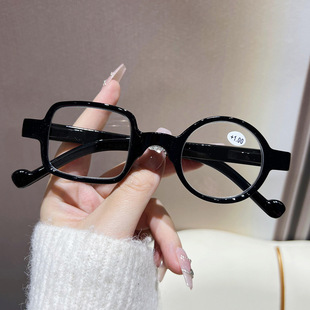 个性方圆框老花镜复古文艺装饰老光超轻舒适弹簧腿显年轻远视镜潮