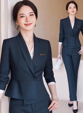 职业套装女西装正装2026新款春秋教师套裙高端美容院珠宝店工作服