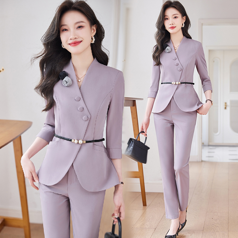 西装套装女2025新款时尚气质主持人正装高级感珠宝店美容院工作服