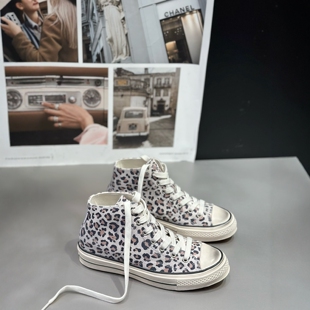 IDO女鞋2026新款爆款时尚豹纹高帮板鞋女设计感小众休闲百搭潮鞋