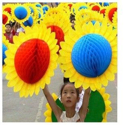 手翻花向日葵合唱花儿童舞蹈道具运动会道具开幕入场式折叠太阳花