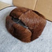 清仓库存旱獭雷锋帽男式 真皮真毛冬季 防水保暖护耳东北户外帽子