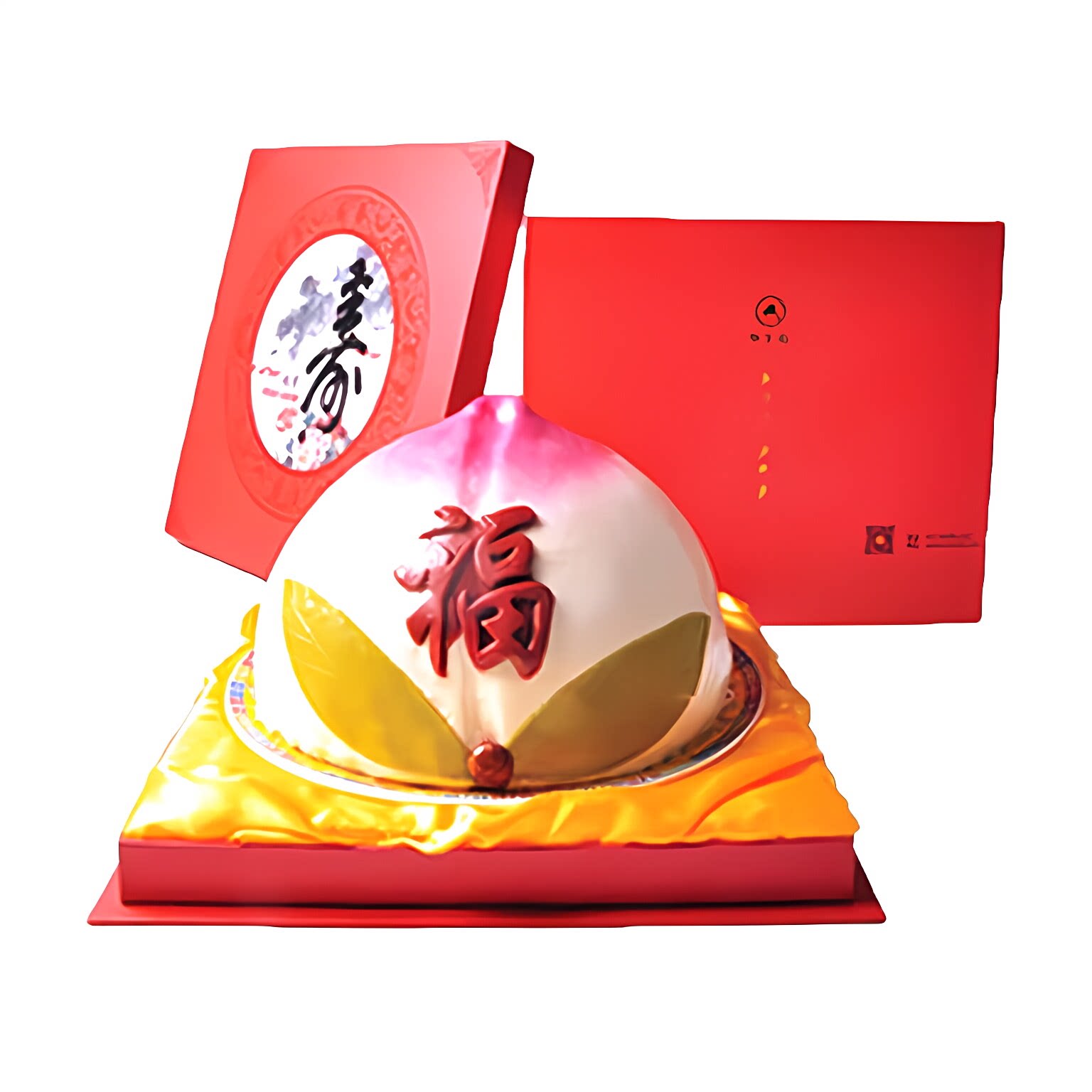 御百福传统手作无色素老人生日祝寿贺寿寿桃馒头糕点礼盒全国顺丰