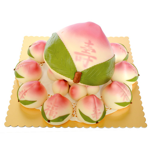 福寿双全寿桃馒头传统纯手工老人生日贺寿无色素即食低糖大寿桃包 - 封面