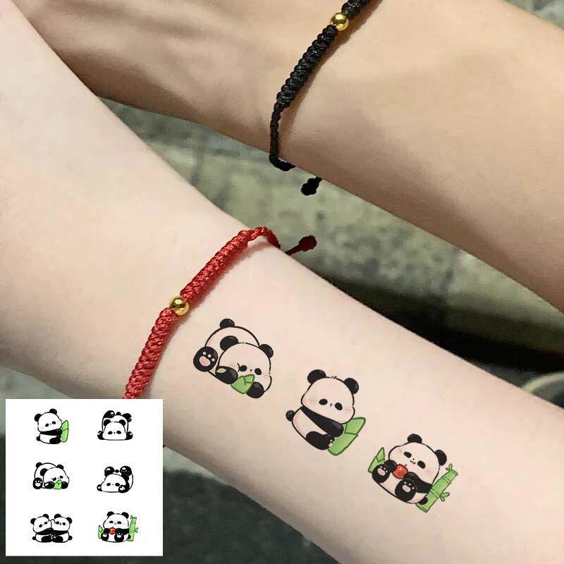 可爱熊猫纹身贴防水持久