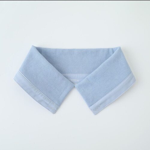 蓝色针织假领子可拆卸防脏护领翻领男女通用羽绒服配件