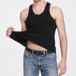 男士运动罗纹背心紧身全棉透气汗衫大码青年纯色弹力圆领无袖内衣