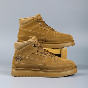 休闲靴厚底外穿短筒靴子男 真皮加厚雪地靴男加绒雪绒时尚 冬季 新款